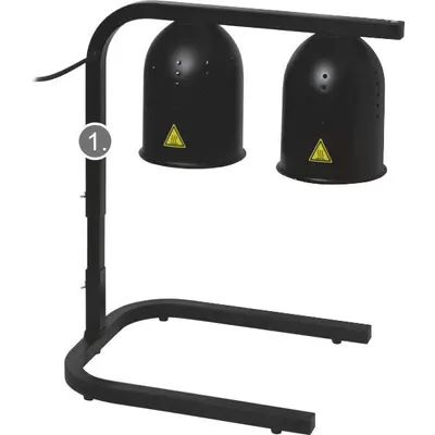 Infra lampa stolní - hliník černá