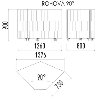 ENOFRIGO Neutrální rohový modul 90 NE 90°