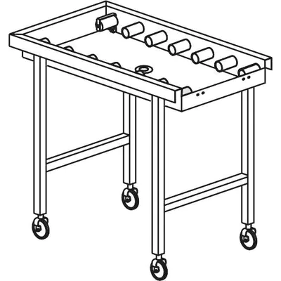 KROMO Stůl válečkový pojízdný s vanou 1640 x 650 x 850 mm