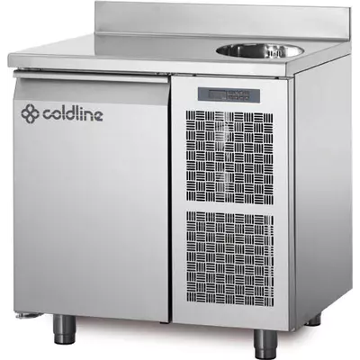 Coldline Mrazící stůl TA09/1BS s deskou, dřezem a zadním lemem