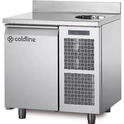 Coldline Chladící stůl TA09/1MS s deskou, dřezem a zadním lemem