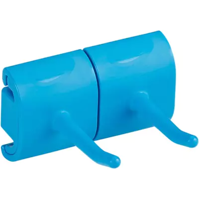 Vikan Háček dvojitý k nástěnnému držáku, 82mm, modrý 10143