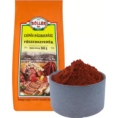 BÖLLÉR Maďarská domácí klobása pikantní 260 g (CSÍPÖS HÁZIKOLBÁSZ)