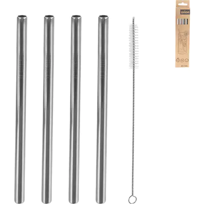 Orion Brčko nerez nápojové smoothie 4ks 21,5cm + kartáček
