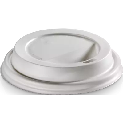 Pacovis Víčko vypouk. CPLA ke kelímku 100ml Ø60mm, bílé (50ks)