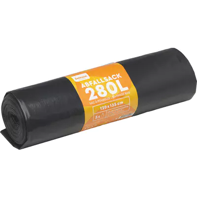 Pacovis Pytle na odpadky LDPE 280L černé 60my, 5 ks
