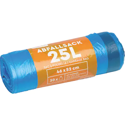 Pacovis Pytle zatahovací na odpadky HDPE 25L modré 15my, 3 role po 30 ks