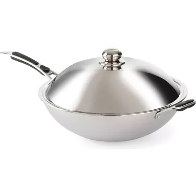 HENDI Pánev nerezová WOK s poklicí (Ø 360 mm, 2,75 kg)