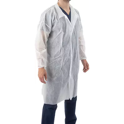 Plášť z netkané textilie, na suchý zip, 1 ks, bílý