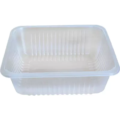 Zatavovací miska 227x177x60 1-dílná transparent žebrovaná (300ks)