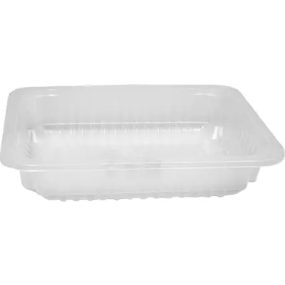 Zatavovací miska 187x137x37 1-dílná transparent žebrovaná se sací vložkou (720 ks)