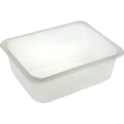 Zatavovací miska 227x178x100 1-dílná transparent žebrovaná(250ks)