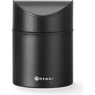 HENDI Koš odpadkový na stolek s otočným krytem, HENDI, 1,2L, Černá, ⌀120x(H)165mm