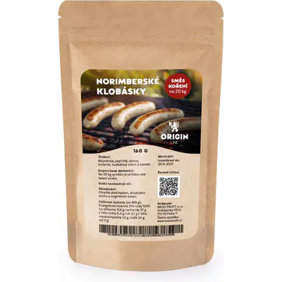 Origin Line Kořenicí směs bez soli Norimberské klobásky 160 g na 20 kg díla