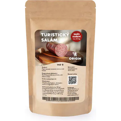 Origin Line Kořenicí směs bez soli Turistický salám 140 g na 20 kg díla