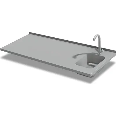 Tefcold Deska pracovní se zadním lemem a dřezem GC72