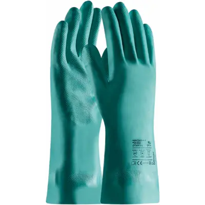 Rukavice nitril s velurovou úpravou XL 33 cm zelené
