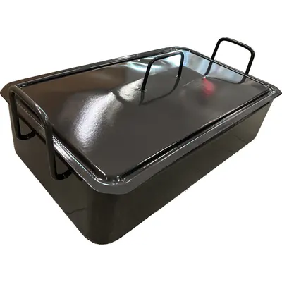 Pekáč smaltovaný 50x30x12cm s poklici, modrý