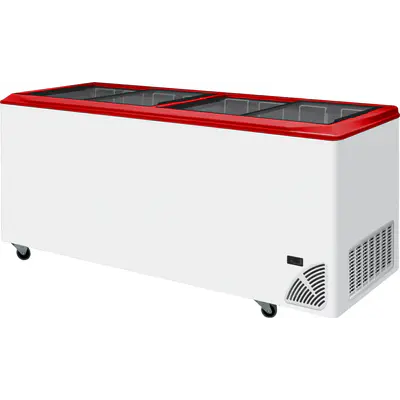 Tefcold Mraznička pultová  prosklené rovné víko ARO 701/2 Red Edge