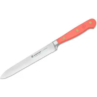 Wüsthof Nůž na uzeniny s vlnkovaným ostřím, Coral Peach, 14 cm CLASSIC COLOUR