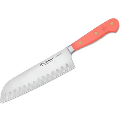 Wüsthof Nůž Santoku s dutými výbrusy, Coral Peach, 17 cm CLASSIC COLOUR