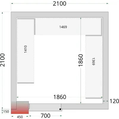 Tefcold Panely ke stavebnicovým boxům 120 mm CR 210x210x220