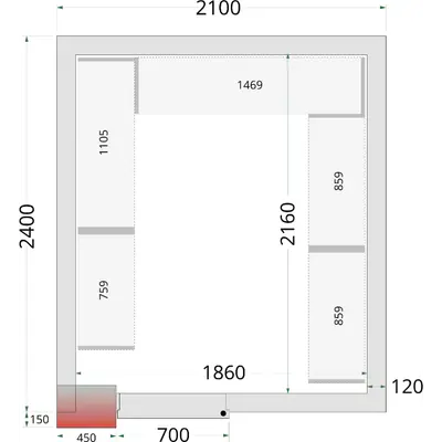 Tefcold Panely ke stavebnicovým boxům 120 mm CR 210x240x220