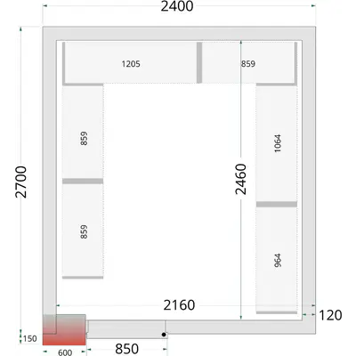 Tefcold Panely ke stavebnicovým boxům 120 mm CR 240x270x220 WD