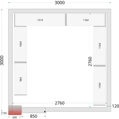 Tefcold Panely ke stavebnicovým boxům 120 mm CR 300x300x220 WD