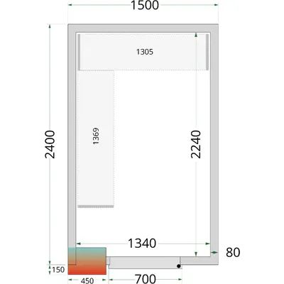 Tefcold Panely ke stavebnicovým boxům 80 mm CR 150x240x220