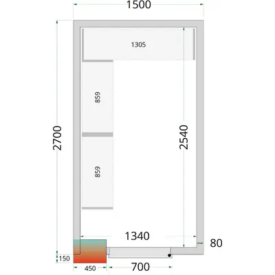 Tefcold Panely ke stavebnicovým boxům 80 mm CR 150x270x220