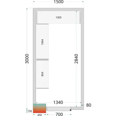 Tefcold Panely ke stavebnicovým boxům 80 mm CR 150x300x220