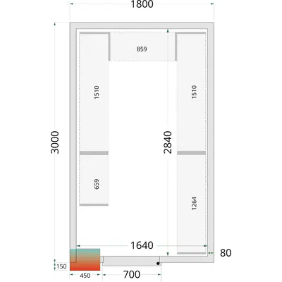 Tefcold Panely ke stavebnicovým boxům 80 mm CR 180x300x220