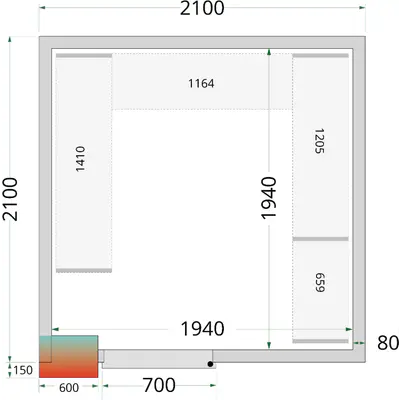Tefcold Panely ke stavebnicovým boxům 80 mm CR 210x210x220