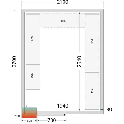 Tefcold Panely ke stavebnicovým boxům 80 mm CR 210x270x220