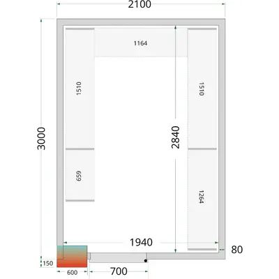 Tefcold Panely ke stavebnicovým boxům 80 mm CR 210x300x220