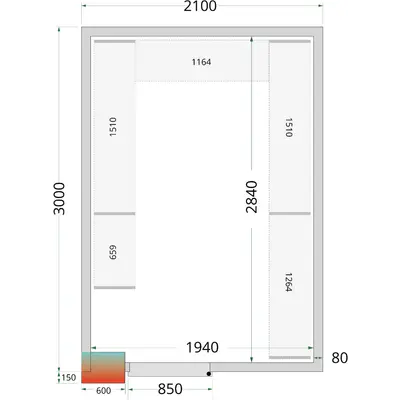 Tefcold Panely ke stavebnicovým boxům 80 mm CR 210x300x220 WD
