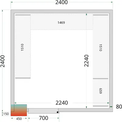 Tefcold Panely ke stavebnicovým boxům 80 mm CR 240x240x220