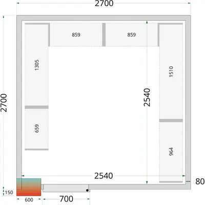 Tefcold Panely ke stavebnicovým boxům 80 mm CR 270x270x220