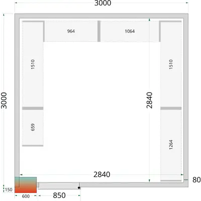 Tefcold Panely ke stavebnicovým boxům 80 mm CR 300x300x220 WD