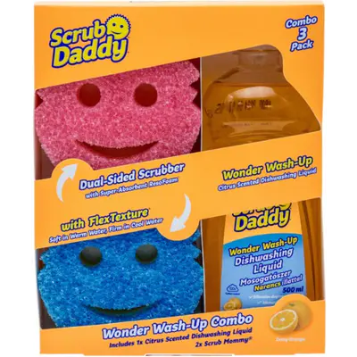 Scrub Daddy Set 2ks houbiček Scrub Mommy + Prostředek na mytí nádobí 500 ml