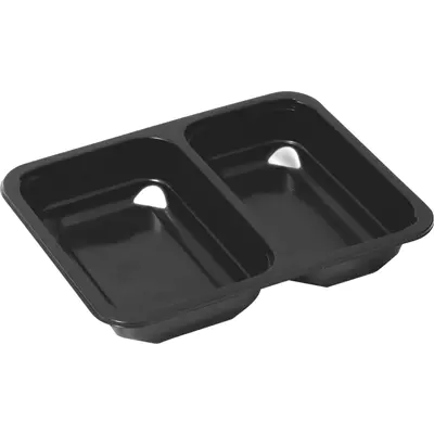 Zatavovací miska 227x178x50 2-dílná černá rovná přep. (500ks)