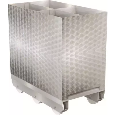 Vozík na udírenské hůlky plný