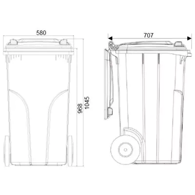 Popelnice plast 240 l žlutá (2)
