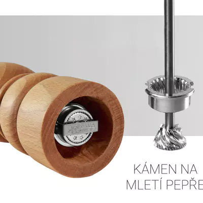 Lidrewa Mlýnek na pepř - Toscana přírodní dřevo (14cm) (3)