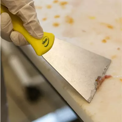 Vikan Škrabka nerez, 100mm, žlutá 40096 (5)