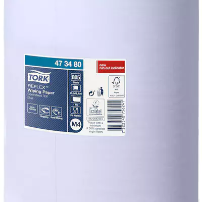 Tork Utěrka papírová Reflex, 1 vrstva, recykl, 1 x 6, modrá M4 - 473480 (2)