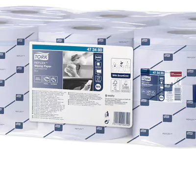 Tork Utěrka papírová Reflex, 1 vrstva, recykl, 1 x 6, modrá M4 - 473480 (3)