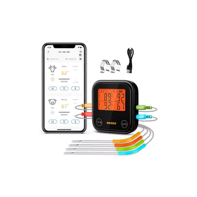 Teploměr BBQ IDT-34E-BW se 4 sondami WiFi & Bluetooth Inkbird (2)