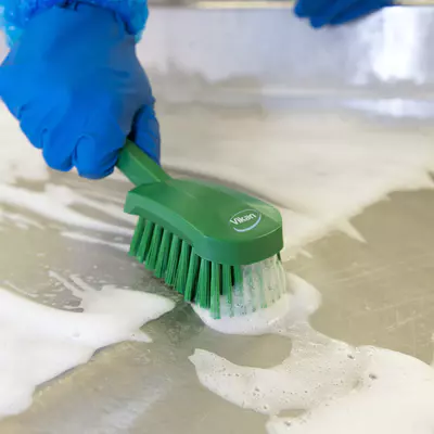 Vikan Kartáč s krátkou rukojetí tvrdý - růžový (4)